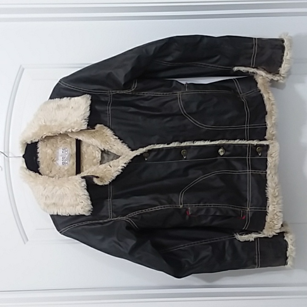 Carolina Colours Faux Fur Stripe Bomber Jacket
